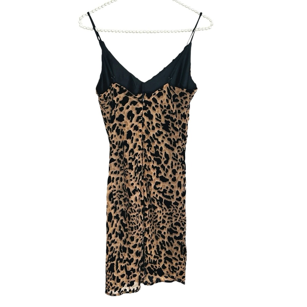 Y2k Velvet Burnout Leopard Slip Dress S Fairy Mini HOCO Homecoming Going Out - Picture 2 of 7